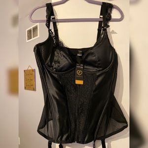 Satin & Lace Basque- PLUS